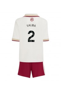 Arsenal William Saliba #2 Jalkapallovaatteet Lasten Kolmas peliasu 2025-26 Lyhythihainen (+ Lyhyet housut)